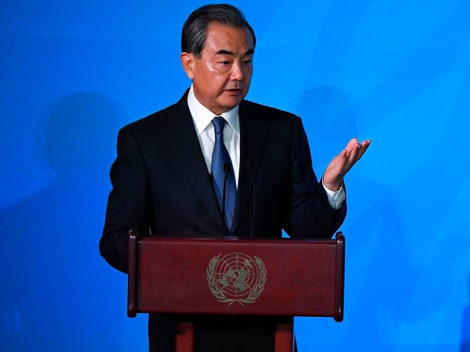 Wang Yi during his speech at the UN Climate Change Summit in New York City this week. | Photo: Timothy A. Clary/AFP/Ritzau Scanpix