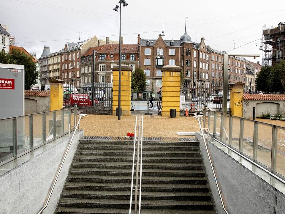 Den nye metrostation ved Nørrebros Runddel i København. | Foto: Finn Frandsen/Politiken.