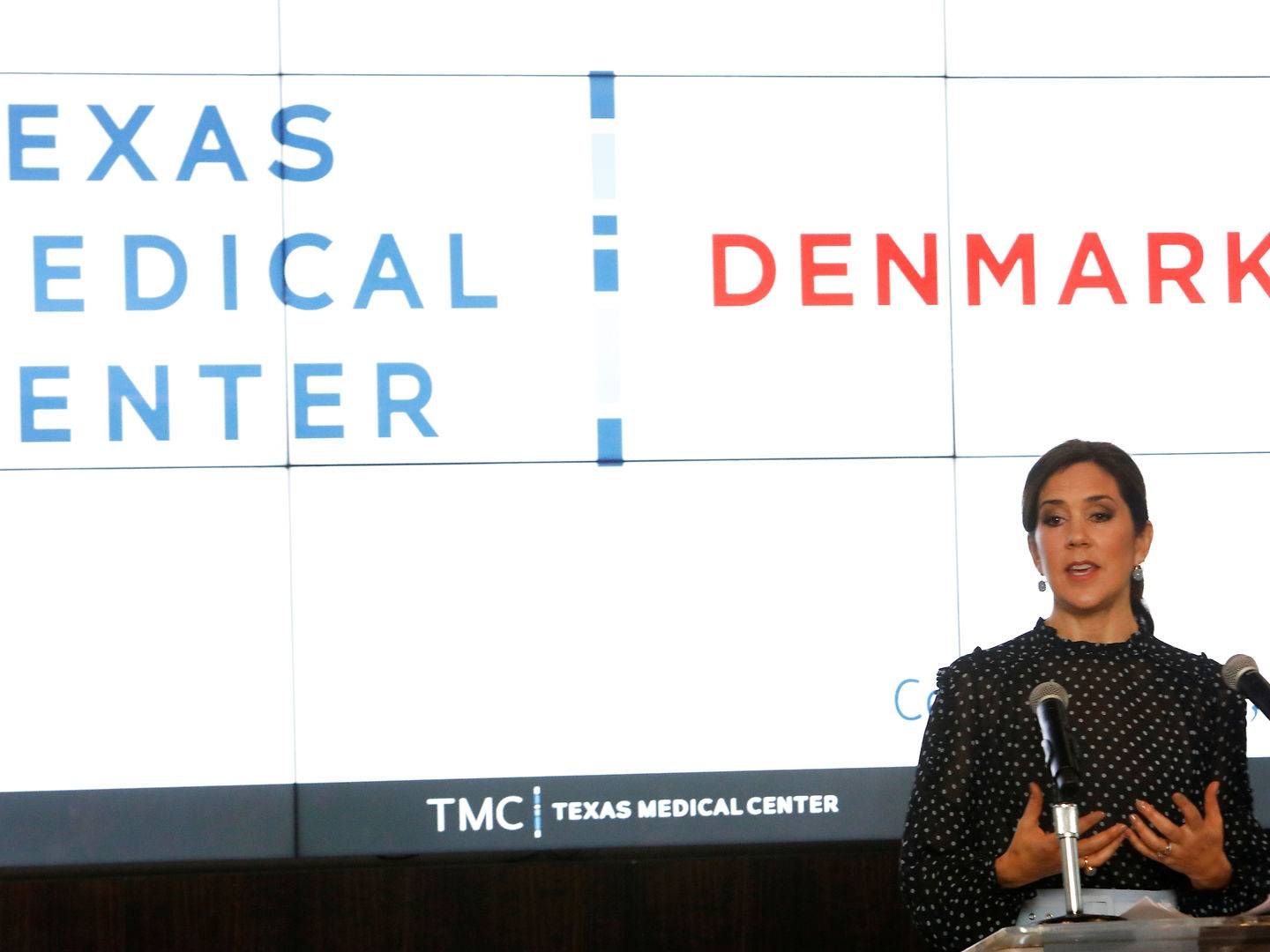 Kronprinsesse Mary besøgte sidste år Texas Medicinal Center i forbindelse med etableringen af det dansk-amerikanske samarbejde. | Foto: Daniel Kramer/Reuters/Ritzau Scanpix