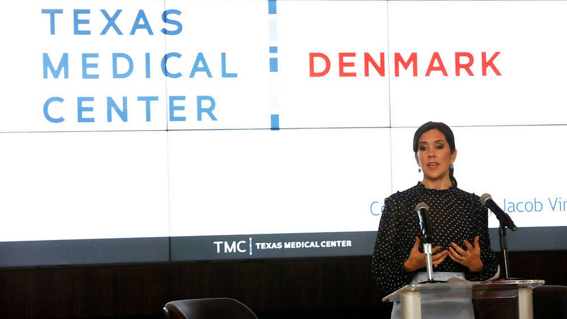 Kronprinsesse Mary besøgte sidste år Texas Medicinal Center i forbindelse med etableringen af det dansk-amerikanske samarbejde. Foto: Daniel Kramer/Reuters/Ritzau Scanpix | Foto: Daniel Kramer/Reuters/Ritzau Scanpix