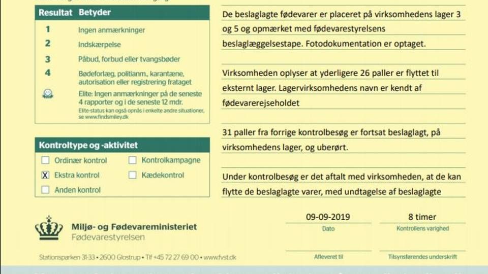 Fødevarestyrelsens besøg hos Mille Food, der producerer modermælkserstatning med en årlig omsætning på omkring 250 mio. kr., har sat gang i en landsdækkende kontrolindsats. | Foto: Screenshot, Findsmiley.dk