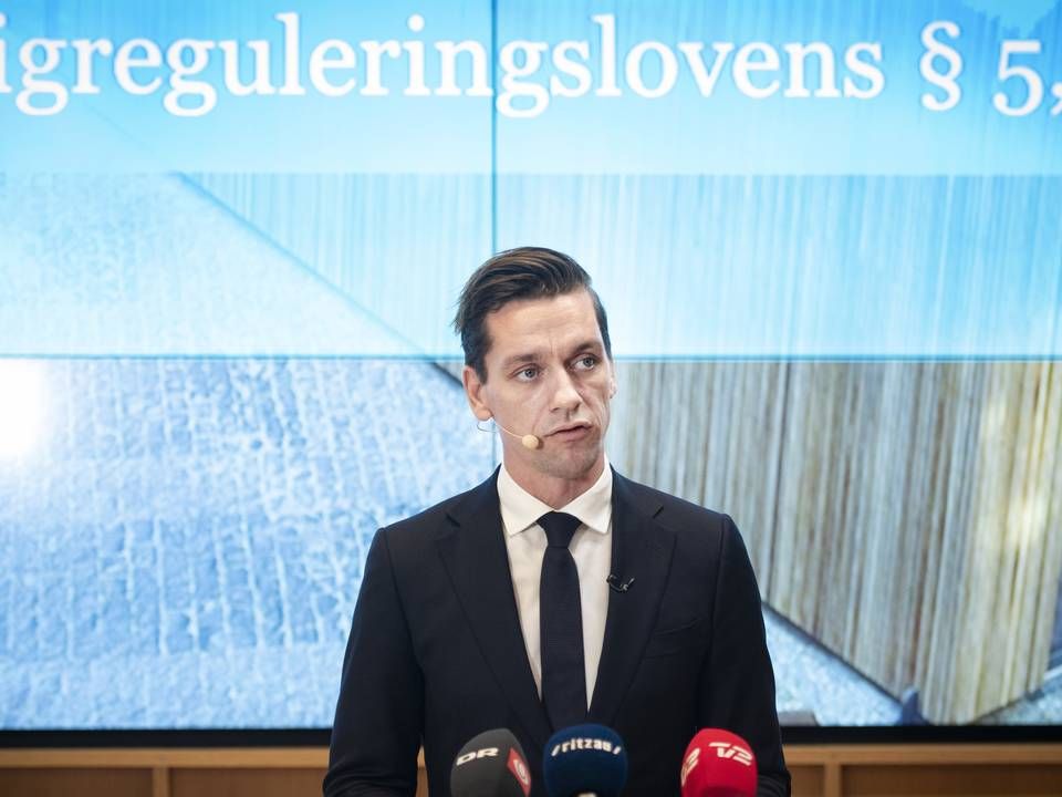Boligminister Kaare Dybvad Bek (S), da han tirsdag fremlagde konklusionerne fra det ekspertudvalg, der har set på en ændring af boligreguleringsloven. | Photo: Liselotte Sabroe / Ritzau Scanpix