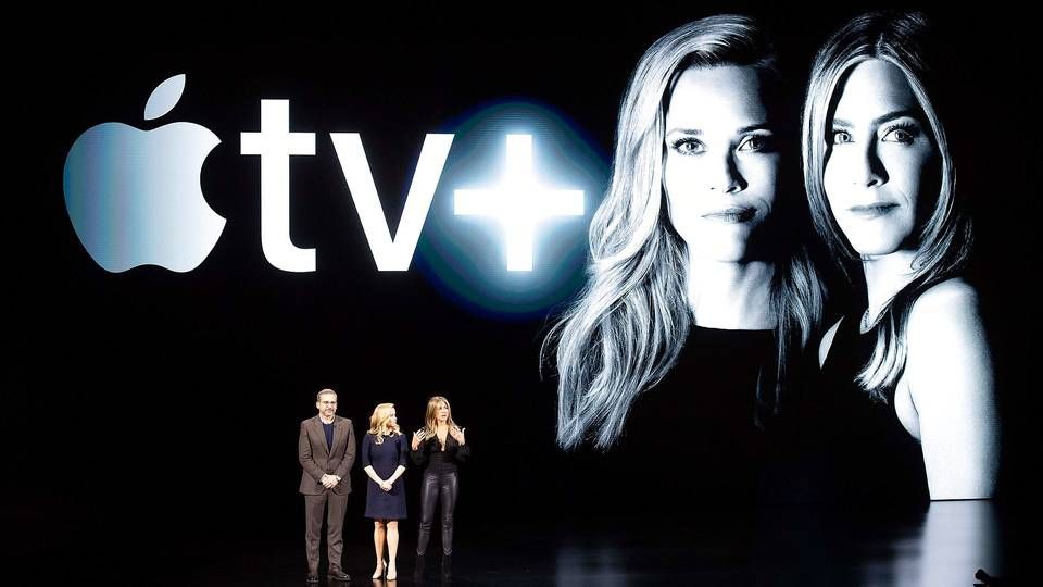 "The Morning Show" med skuespillerne Jennifer Aniston og Reese Witherspoon er blandt slagvarene på Apple TV+ | Foto: Noah Berger/AFP/Ritzau Scanpix