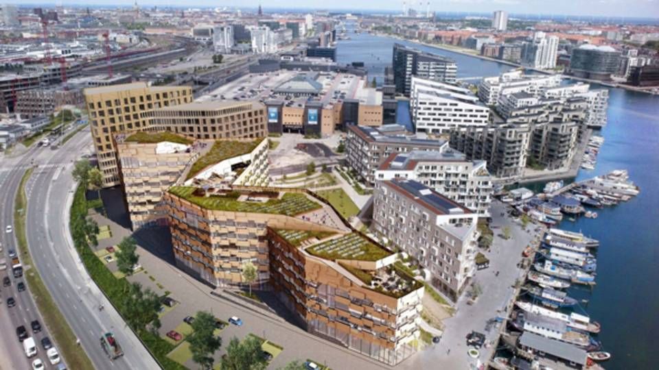 Skanskas kontorprojekt CPH Highline på Havneholmen i København. Projektet forventes at stå færdigt i slutningen af 2020. | Foto: PR / Skanska / Holscher Nordberg Arkitekter