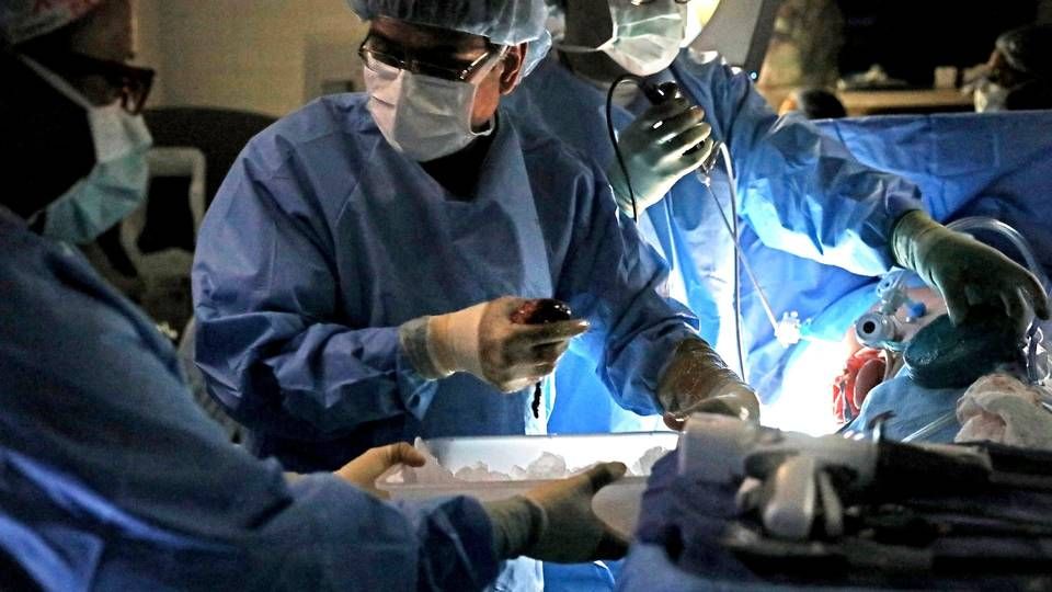 Veloxis' hovedprodukt Envarsus benyttes til at forhindre organafstødning ved nyretransplantationer, som den, der bliver foretaget her af den amerikanske kirurg Chintalapati Varma. | Foto: Laurie Skrivan / AP / Ritzau Scanpix