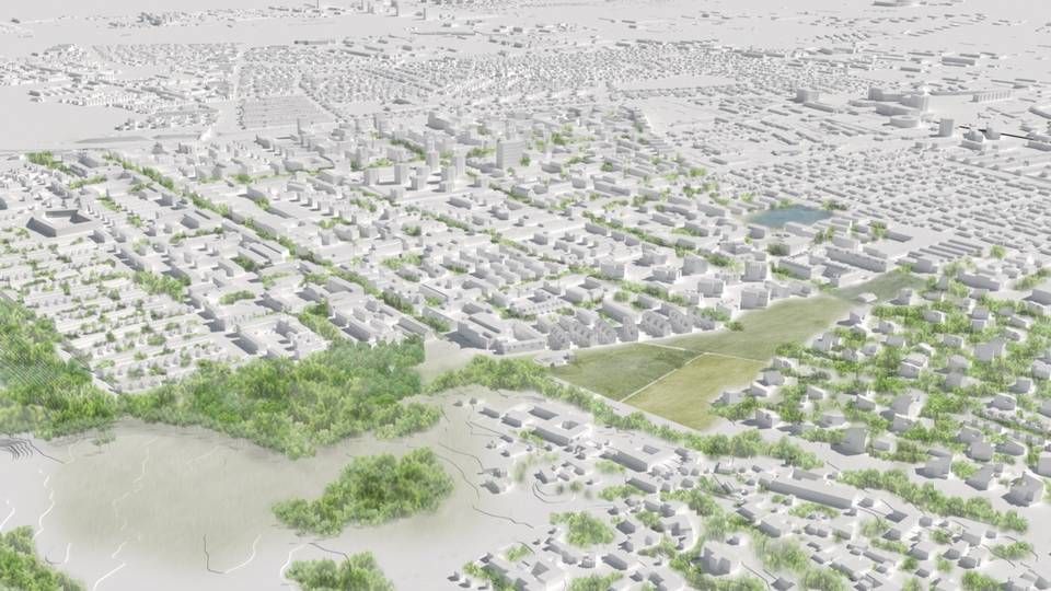 En visualisering af den nye bydel i Albertslund, der skal ligge i området, der i dag hedder Hersted Industripark. | Foto: PR / Albertslund Kommune