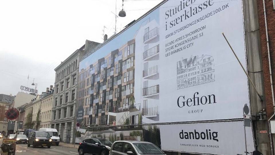 Gefion Groups over 4000 kvm store projekt på Store Kongensgade 100 og 106 i København er allerede blevet et halvt år forsinket. Nu giver en tvist med totalentreprenøren yderligere udfordringer. | Foto: Sacha Sennov