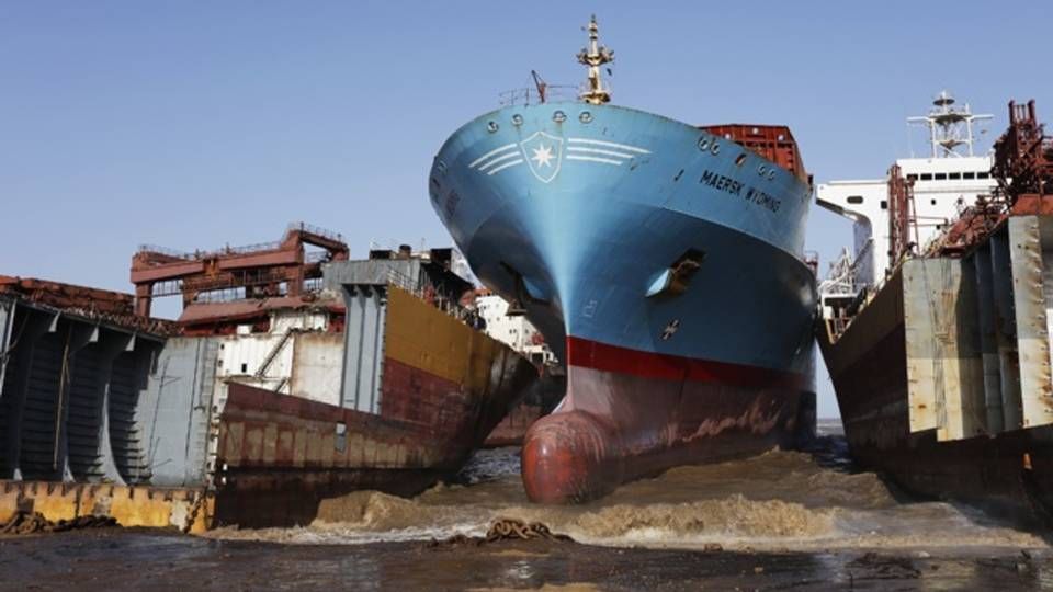Maersk Wyoming er et af de skibe, Maersk har fået ophugget på Shree Ram-værftet i Alang i Indien | Foto: PR / Maersk