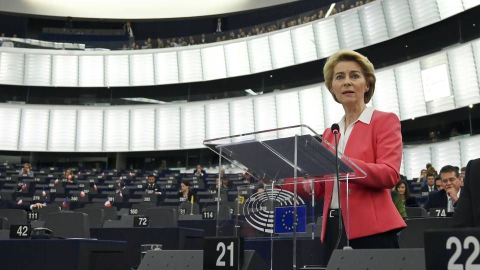 Ursula von der Leyens EU-Kommission er godkendt ved en afstemning i Europa-Parlamentet i Strasbourg. | Foto: FREDERICK FLORIN/AFP / AFP