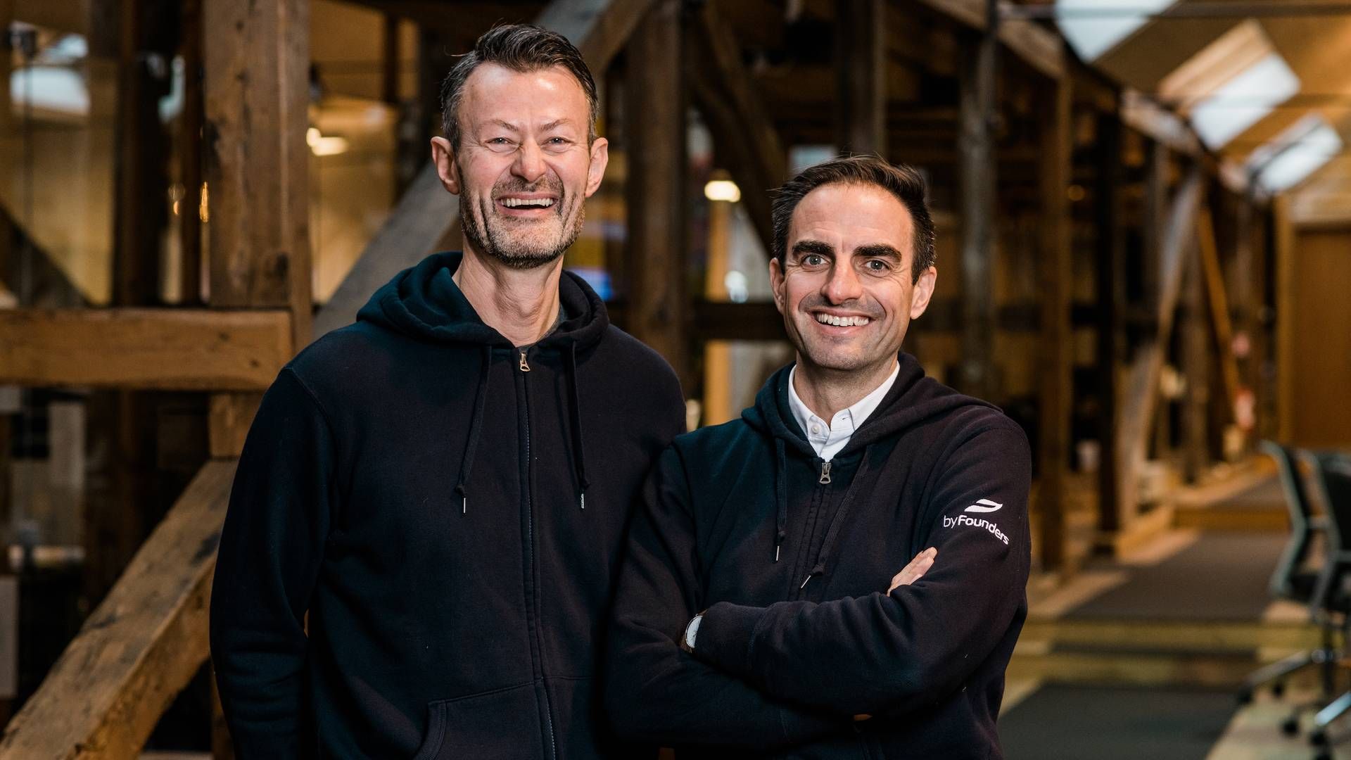 Tommy Andersen (tv.) og Eric Lagier, managing partnere i Byfounders. | Foto: PR