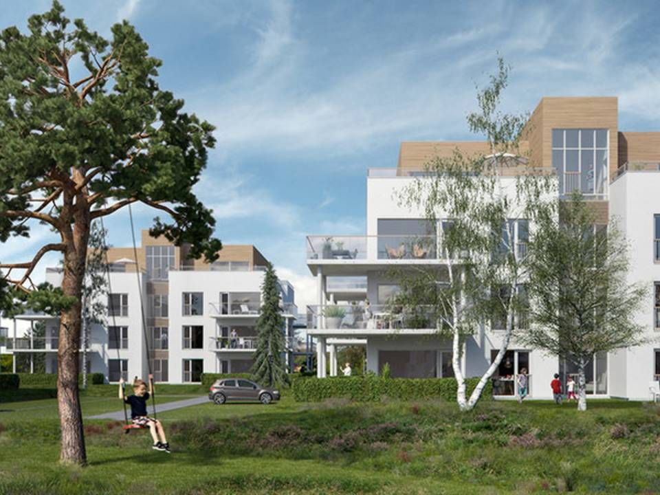 Det nye boligområde med 750 boliger ligger tæt på Solrød Strand og skal bl.a. have et poolområde. | Foto: Trylleskov Strand PR