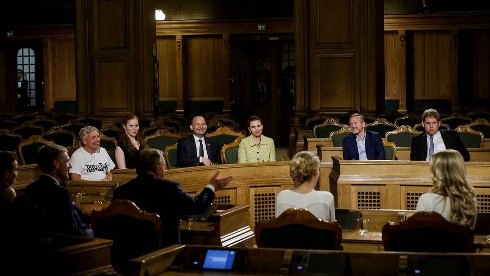Billede fra partilederrunden på valgaftenen i juni. | Foto: Mads Nissen/Ritzau Scanpix