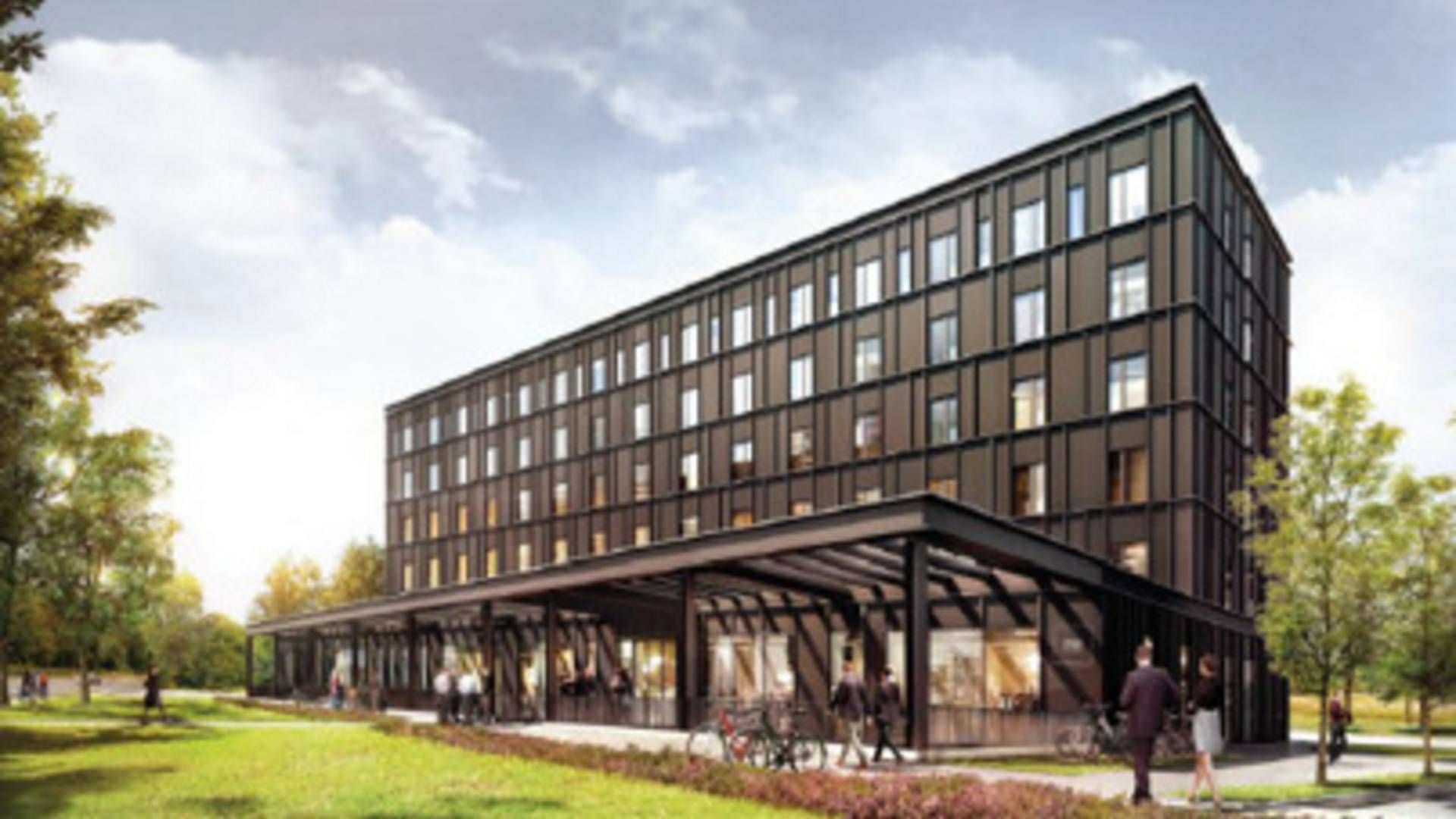 Visualisering af hotellet i Lyngby som pensionsselskabet PFA har købt for ca. 200 mio. kr. | Foto: PFA/PR