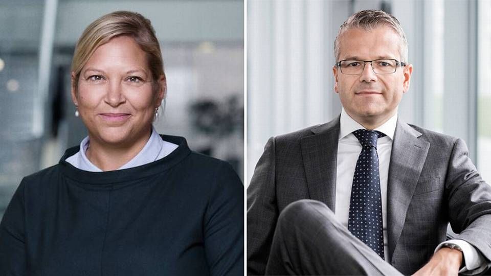 Henriette Thygesen vil fra årsskiftet være CEO for Towage, Manufacturing & Others, mens Vincent Clerc bliver topchef for Ocean-forretningen i Maersk. | Foto: PR / Maersk / Collage