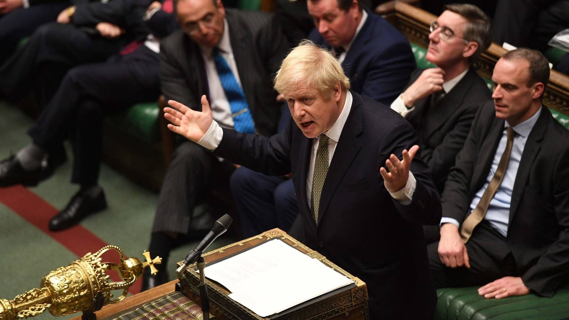 Storbritanniens premierminister, Boris Johnson, ventes at fremlægge en lovpakke, der skal muliggøre hans brexitplan. | Foto: Jessica Taylor/AFP / AFP