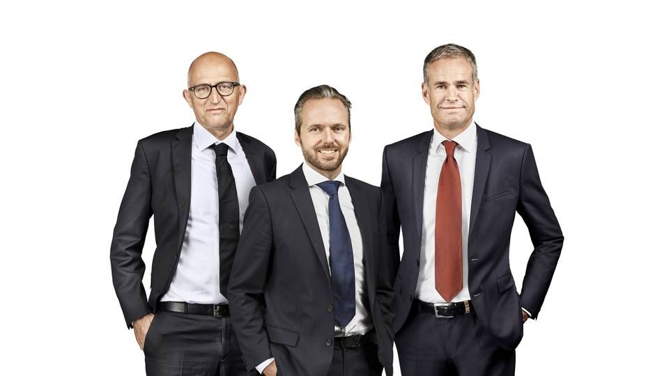 Den nye ejerkreds i Home Erhvervscenter Sjælland i Roskilde. Fra venstre: Mikkel Søby, Henrik Svane og Hans Tønder Jensen. | Foto: PR / Home Erhvervscenter Sjælland