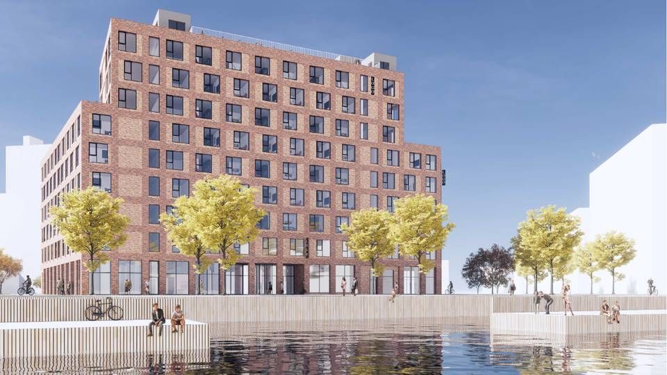 Det kommende Joyn-hotel i Københavns sydhavn, som er tegnet af Vilhelm Lauritzen Arkitekter. | Foto: PR-visualisering