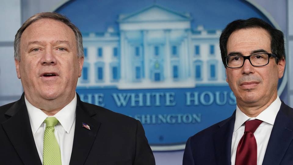 USA præsenterede nye sanktioner mod Iran på et pressemøde fredag, hvor udenrigsminister Mike Pompeo og handelsminister Steve Mnuchin deltog. | Photo: Kevin Lamarque/REUTERS / X00157