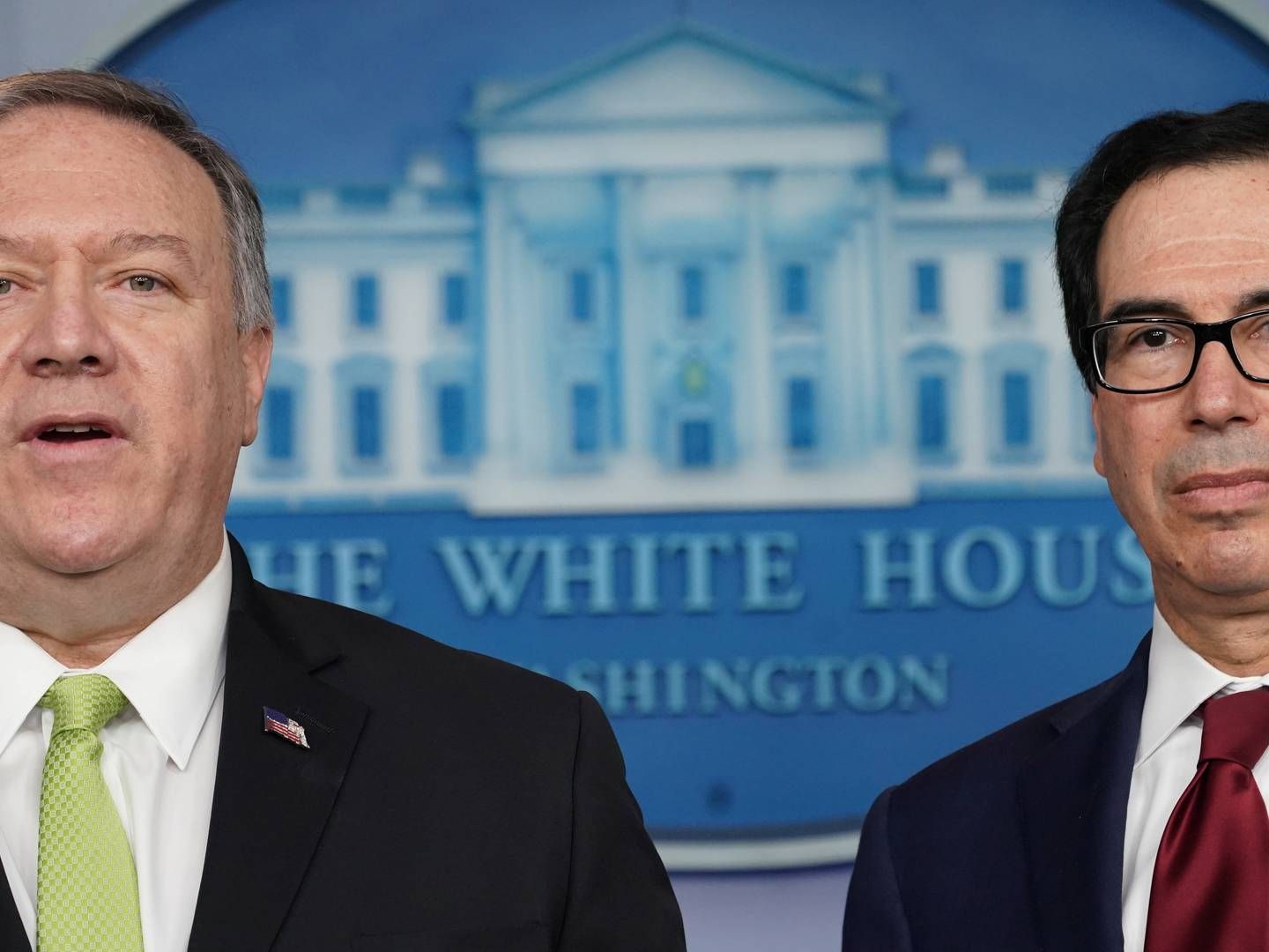 USA præsenterede nye sanktioner mod Iran på et pressemøde fredag, hvor udenrigsminister Mike Pompeo og handelsminister Steve Mnuchin deltog. | Foto: Kevin Lamarque/REUTERS / X00157