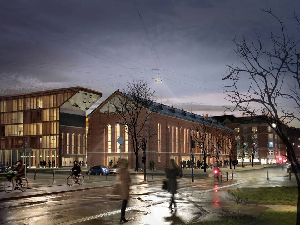 2L Projektudvikling er klar med visionen for Nuuks Plads på Nørrebro i København, hvor Gefion og Ejendomsselskabet Norden tidligere havde planer om et højhus på 75 meter. | Foto: Visualisering / Entasis