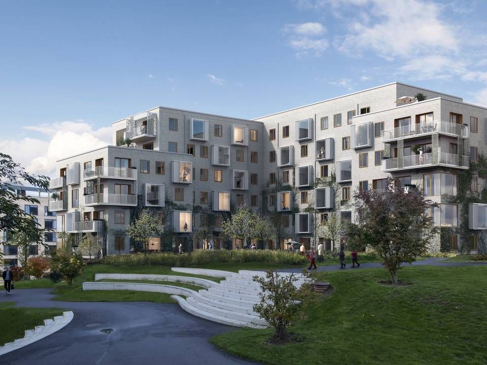 På vegne af tysk pensionskasse købte Capman Real Estate tidligere i år dette 8900 kvm store boligprojekt ved Flintholm på Frederiksberg, | Foto: MT Højgaard PR