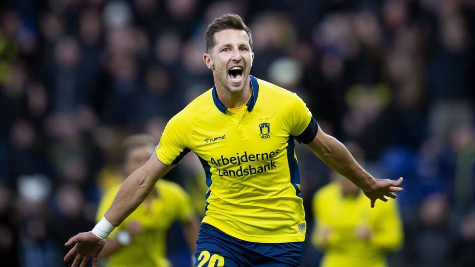 Siden 2017 har Arbejdernes Landsbank prydet Brøndby-spillernes maver. Det er slut fra årsskiftet | Foto: LISELOTTE SABROE//