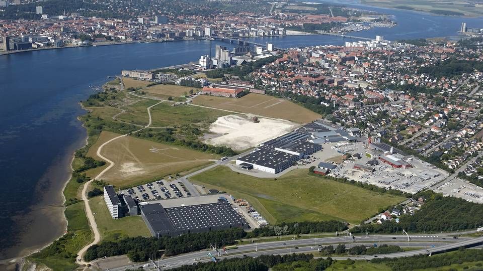 Området, hvor den nye bydel Stigsborg Havnefront i Aalborg, skal udvikles over de kommende år. | Foto: PR / Stigsborg Havnefront