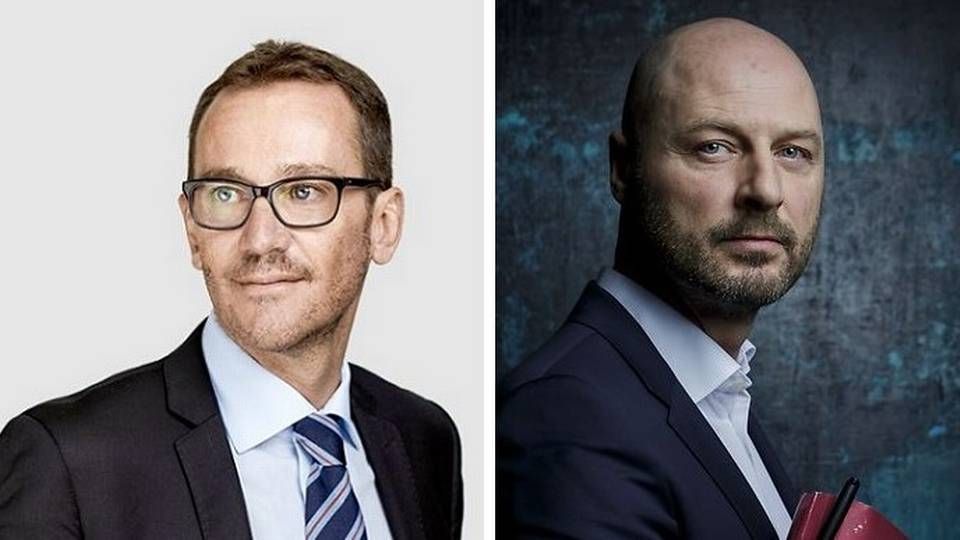 Torben Bagge, formand for TVC Advokatfirma (tv) og Simon Evers Hjelmborg, ledende partner i Bech-Bruun (th) er ikke enige om, hvordan man bør aflønne partnere. | Foto: PR og Mads Nissen/Ritzau Scanpix