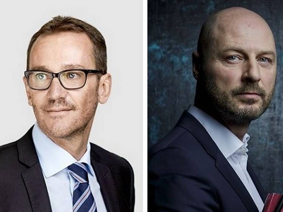 Torben Bagge, formand for TVC Advokatfirma (tv) og Simon Evers Hjelmborg, ledende partner i Bech-Bruun (th) er ikke enige om, hvordan man bør aflønne partnere. | Foto: PR og Mads Nissen/Ritzau Scanpix