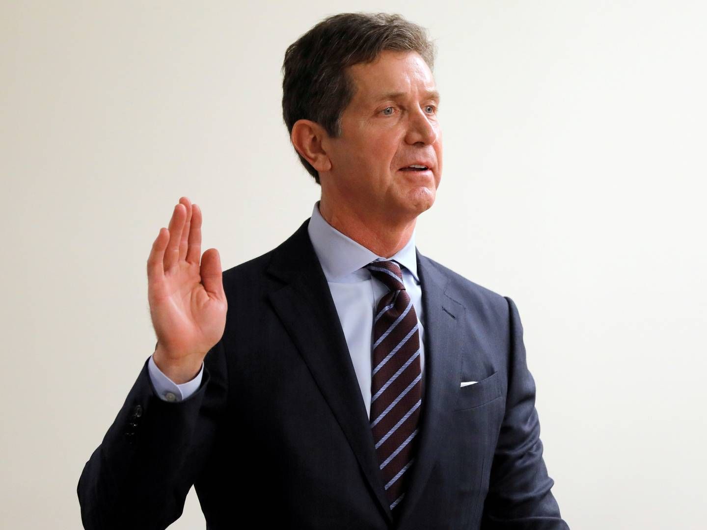 Alex Gorsky har under vidneansvar i højesteret i New Jersey lovet, at han ikke vidste noget om en henvendelse fra nyhedsbureauet Reuters, da han solgte ud af sine private aktier i firmaet. | Foto: LUCAS JACKSON/Reuters / X90066