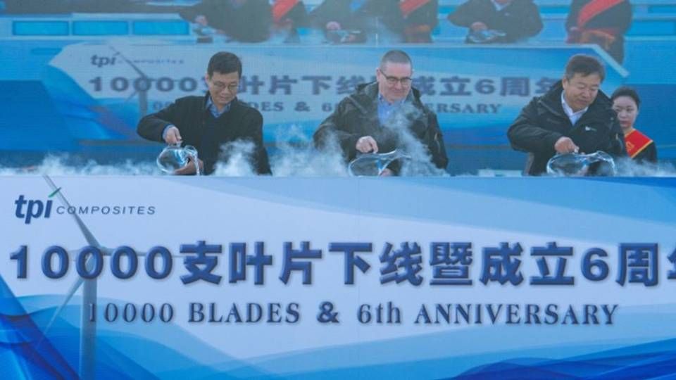In December, TPI celebrated its 10,000th turbine blade rollout from its Dafeng factory. Another Chinese factory in Yangzhou entered operation a few months prior. | Photo: TPI Composites