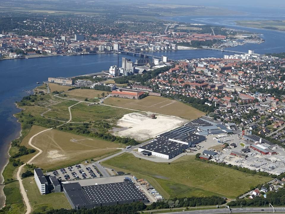 Området, hvor den nye bydel Stigsborg Havnefront i Aalborg, skal udvikles over de kommende år. | Foto: PR / Stigsborg P/S