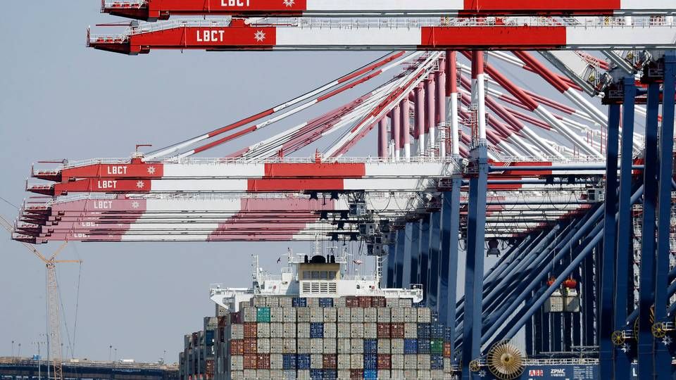 Handelskrigen har bl.a. ført til færre fyldte containere i havnen Long Beach på den amerikanske vestkyst. | Foto: Marcio Jose Sanchez/AP/Ritzau Scanpix