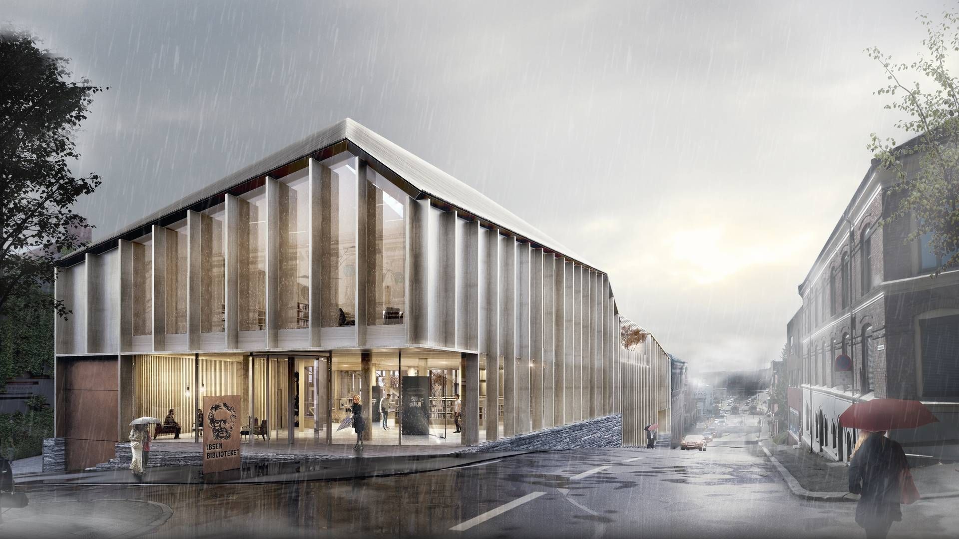 Det nye Ibsen Bibliotek får placering i Skien i Norge. Den præcise placering er endnu ikke fastlagt. | Foto: PR / Schmidt Hammer Lassen