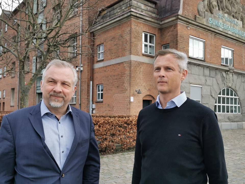 Fra venstre: Adm. direktør i Nordic Sugar, Jesper R. Thomassen og Claus Nørgaard, der er chef for prisforhandlingerne med roedyrkere. | Foto: Peter Høyer/Watch Medier