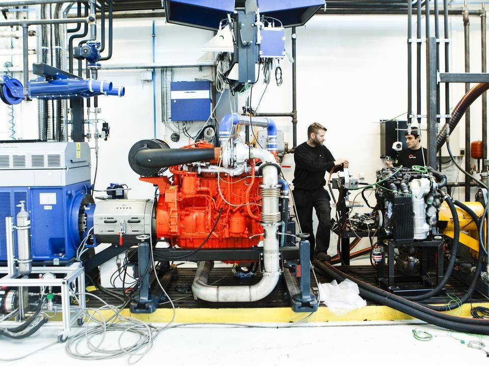 Tests af metanol i Teknologisk Instituts motorlaboratorium inden test på større MAN marinedieselmotor hos Alfa Laval. | Foto: Teknologisk Institut / PR