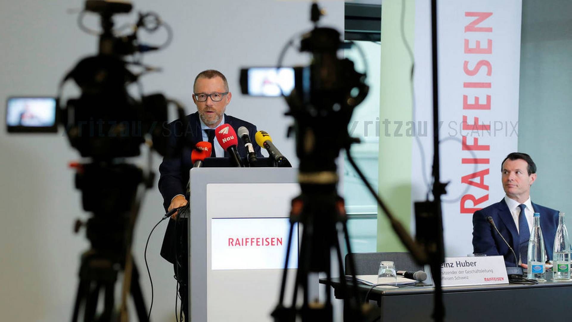 Pressemøde i Raiffeissen Schweiz i forbindelse med bankens årsregnskab | Foto: Arnd Wiegmann/Reuters/Ritzau Scanpix