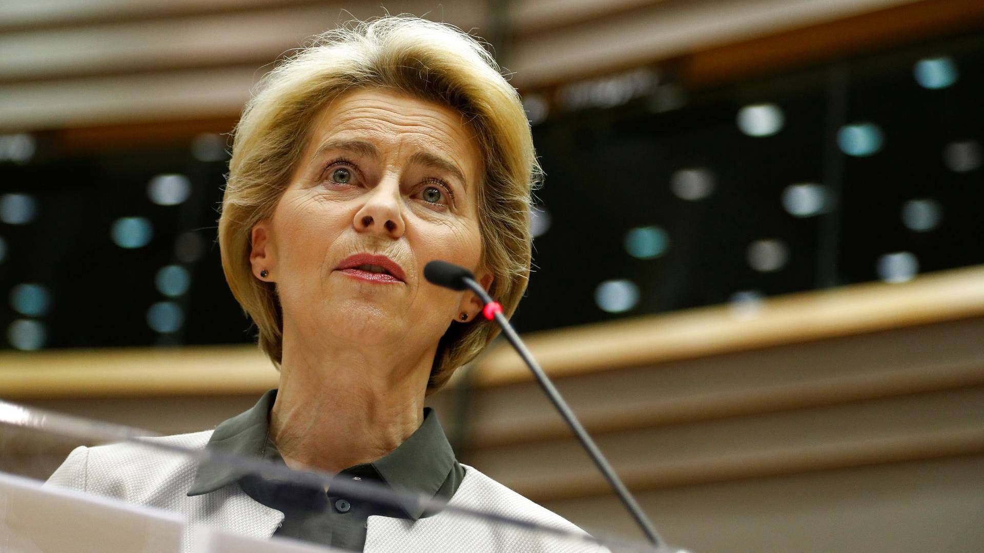 Formanden for EU-Kommissionen, Ursula vonder Leyen, præsenterede i december sine planer for et klimaneutralt Europa i 2050 for EU-parlamentet. Nu kommer udspillet til den overordnede lovgivning, der skal føre ambitionen i mål. | Foto: Francois Lenoir/Reuters/Ritzau Scanpix