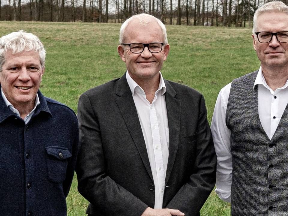 Cees Kuypers (tv) bliver kommerciel direktør, mens Flemming Enevoldsen bliver formand, og Søren Hansen (th) bliver ny adm. direktør. | Foto: PR/Hanegal