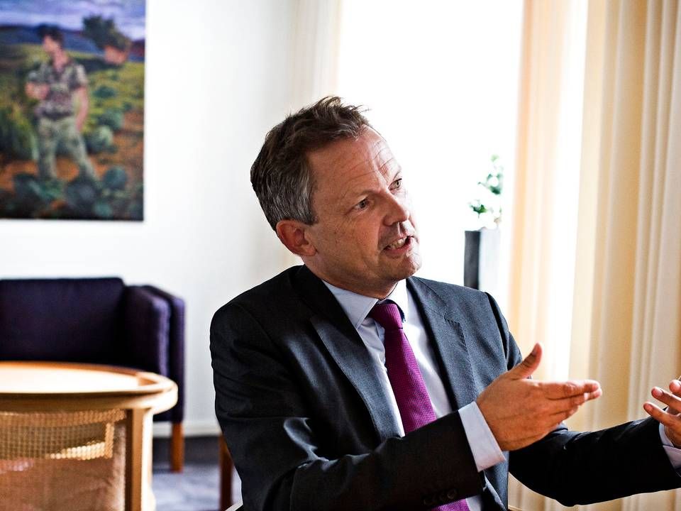 Ulrik Nødgaard, administrerende direktør i Finans Danmark, vil have en cororna-håndsrækning til bankerne. | Foto: Melissa Kühn Hjerrild/Politiken/Ritzau Scanpix