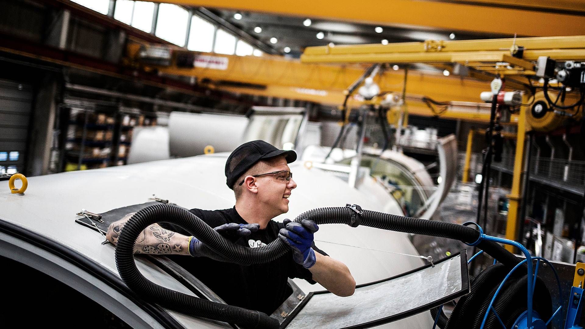 Dansk vindindustri trodser coronakrisen. De tilbageværende vindmøllefabrikker i landet holder produktionen i gang. | Foto: Simon Fals/Politiken/Ritzau Scanpix