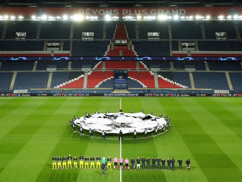 I denne uge blev Champions League-kampen mellem Paris St. Germain og Borussia Dortmund spillet uden tilskuere. | Foto: Handout/UEFA/Ritzau Scanpix