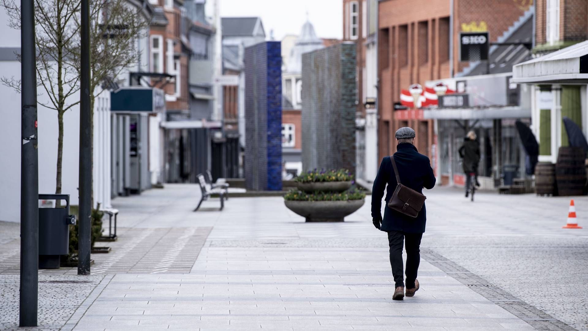 Øde gader i Holstebro tirsdag. Danmark er ikke sig selv i øjeblikket. | Foto: Johan Gadegaard / Ritzau Scanpix