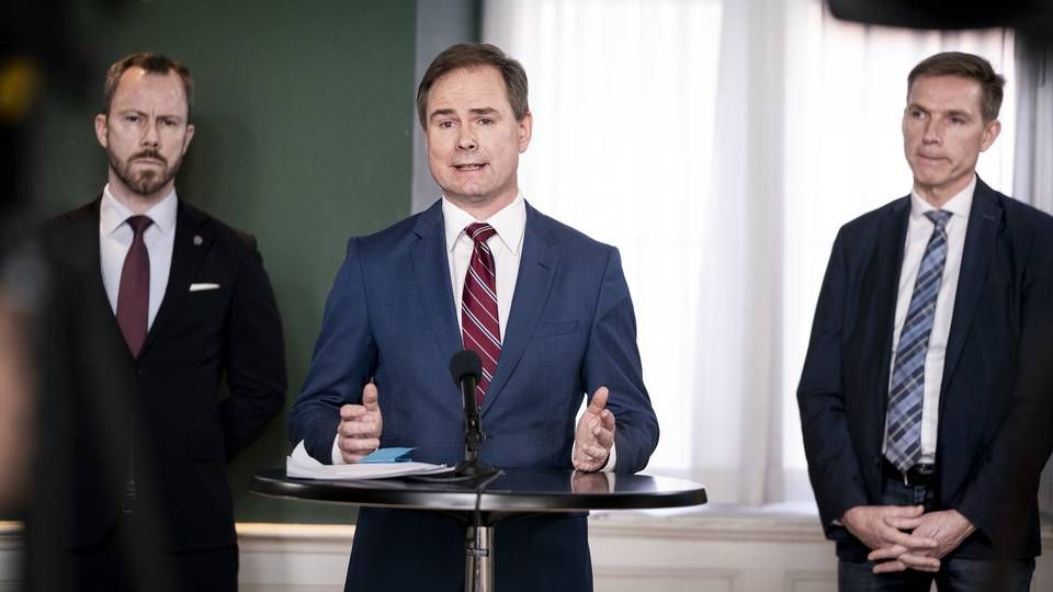 Finansminister Nicolai Wammen holder pressemøde om en økonomisk aftale med alle folketingets partier. | Foto: LISELOTTE SABROE / RITZAU SCANPIX.