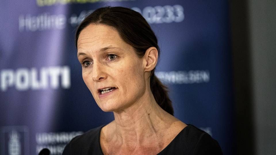 Direktør Katrine Winding, Erhvervsstyrelsen, informerer. Flere myndigheder giver en status på situationen med hensyn til coronavirus og covid-19 i Eigtveds Pakhus fredag den 20. marts 2020.. (Foto: Ida Guldbæk Arentsen/Ritzau Scanpix) | Foto: Ida Guldbæk Arentsen//