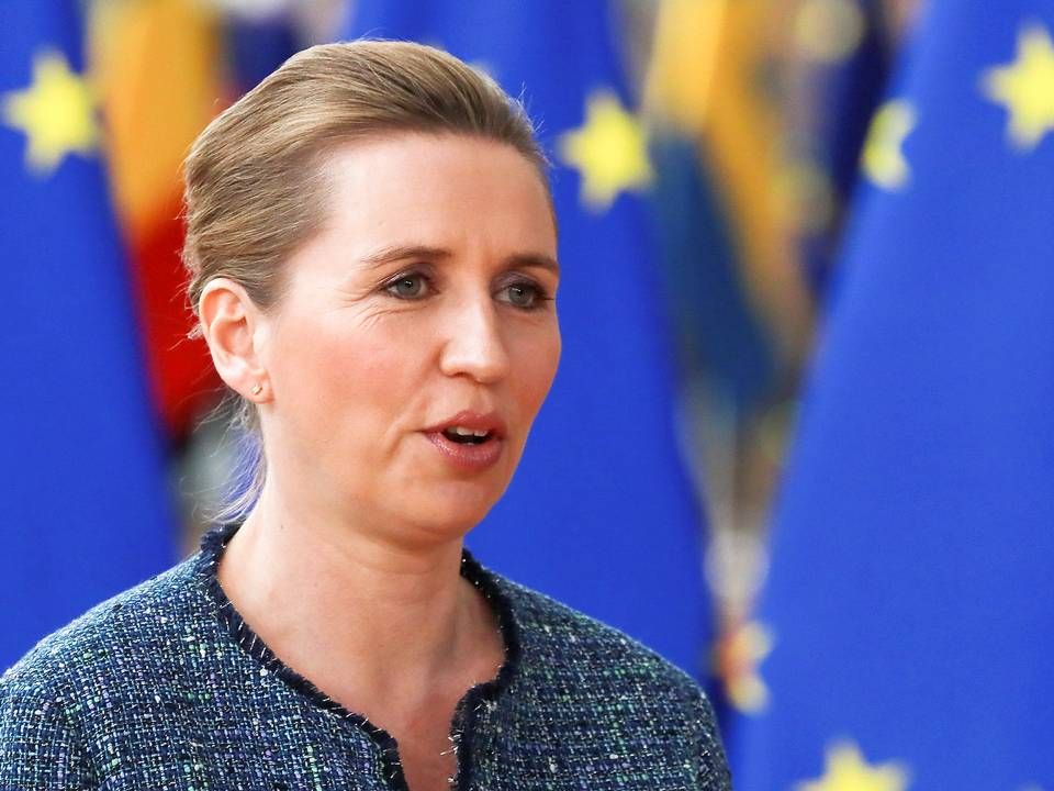 Den danske statsminister, Mette Frederiksen, skal ikke til Bruxelles torsdag, men mødes med sine kolleger via video. | Foto: Reinhard Krause/Reuters/Ritzau Scanpix