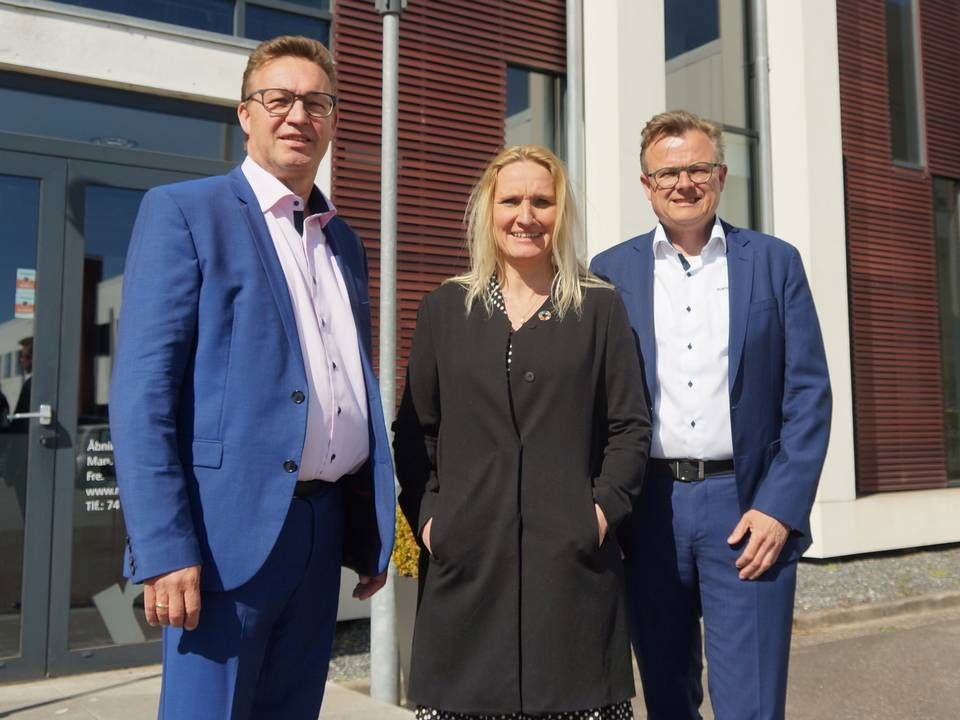 Meldgaard Miljø er en familieejet virksomhed. Her ses de tre søskende Lasse, Line og Henrik Meldgaard, der udgør størstedelen af direktionen i virksomheden. | Foto: Meldgaard Miljø/PR