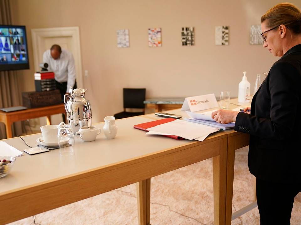 StatsministerMette Frederiksen holder torsdag eftermiddag videomøde med de andre topledere i EU. | Foto: Liselotte Sabroe/Ritzau Scanpix
