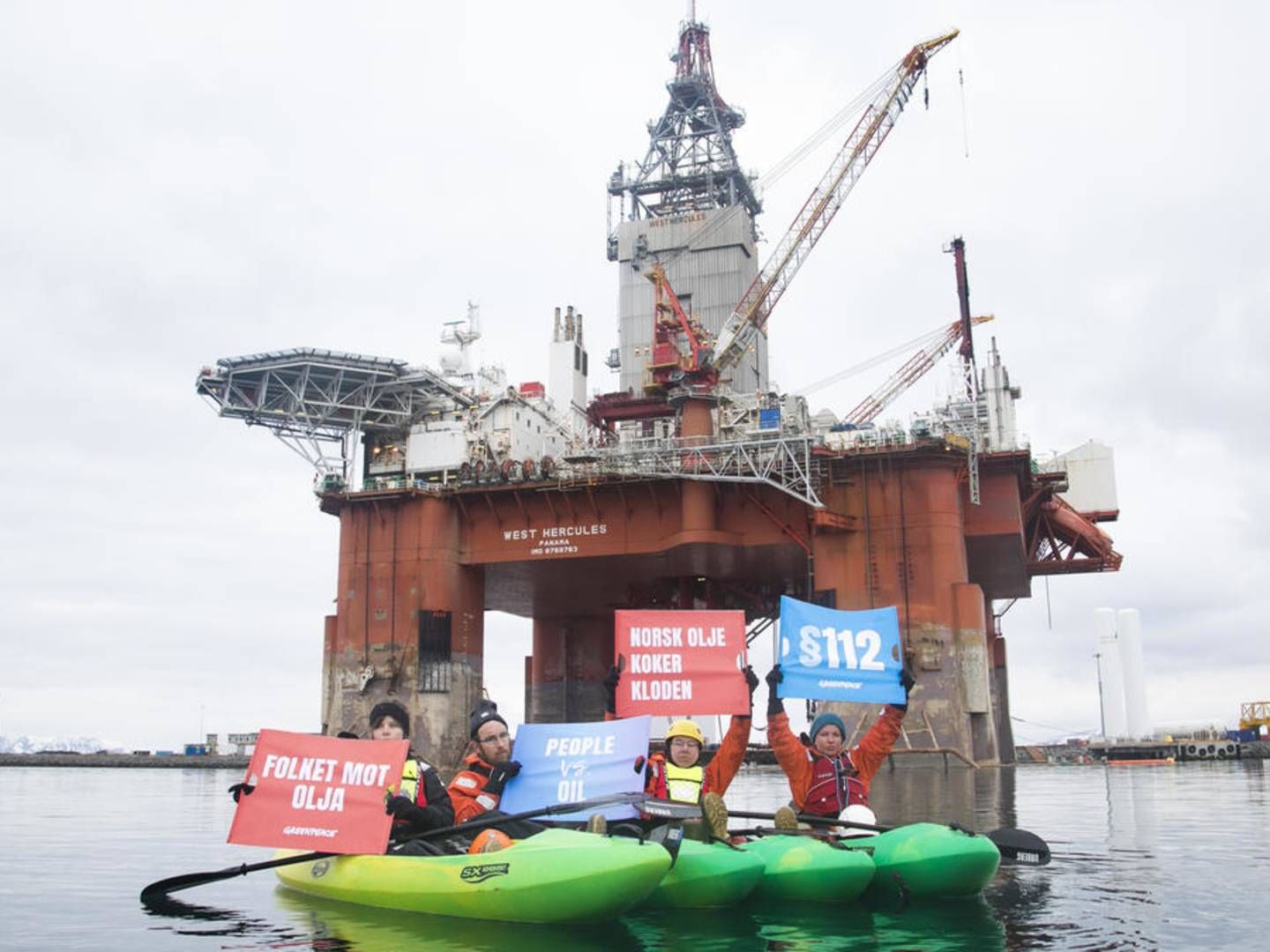 Greenpeace har ad flere omgange protesteret imod norske boringer i Barentshavet. Miljøorganisationen er endda anklager i en retssag imod staten, som netop nu er på vej i Højesteret. | Foto: GREENPEACE