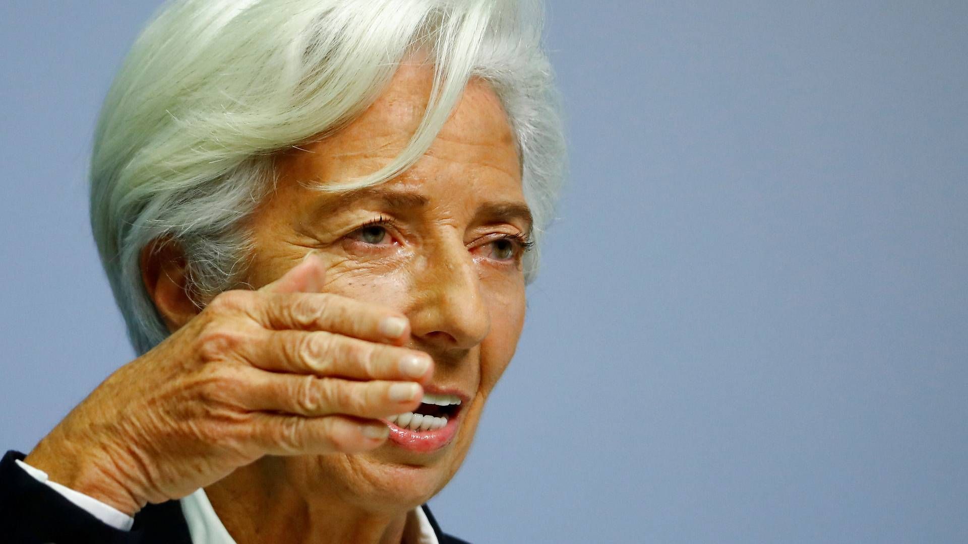 Chefen for Den Europæiske Centralbank, Christine Lagarde, mener, at EU's stats- og regeringsledere handler for langsomt og svagt. Nye initiativer fra banken ventes sidst på ugen, når styrelsesrådet holder møde. | Foto: Ralph Orlowski/Reuters/Ritzau Scanpix